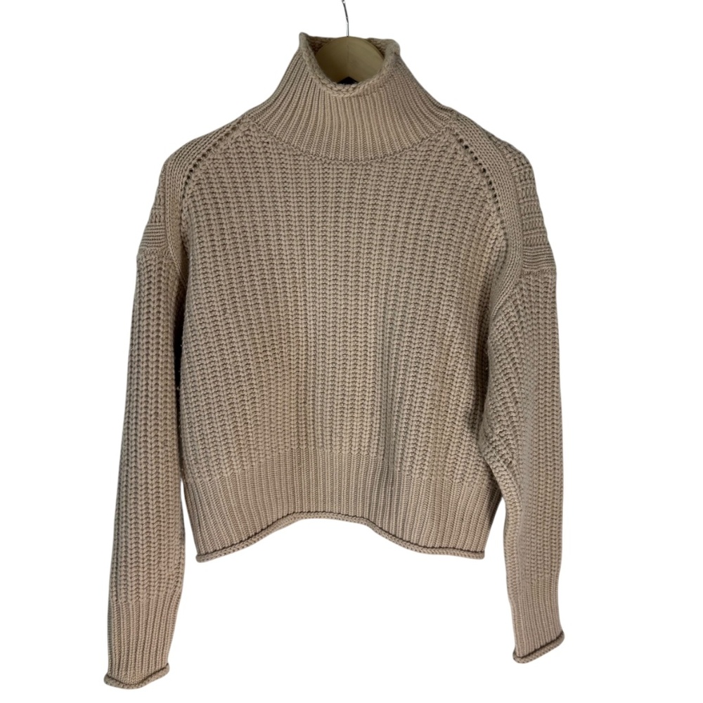 Autumn Cashmere NWT Chunky Shaker Mock Neck Sweater Caramel‎ Sz XS